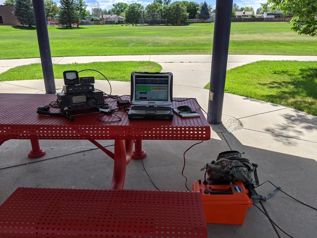 HF station at the picnic table