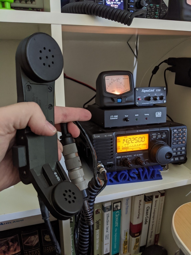 H-250 handset adapted to IC-718