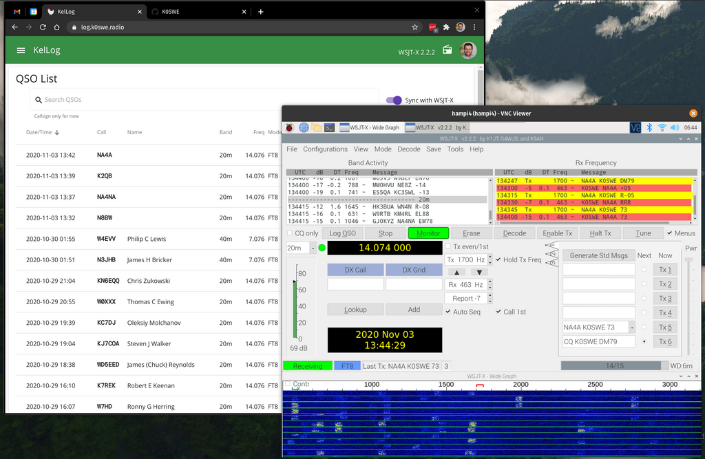 KelLog connected to WSJT-X