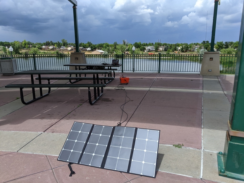 Field Day station with solar panels