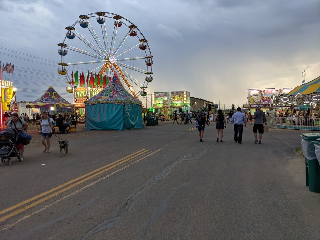 Ferris wheel and carnival rides