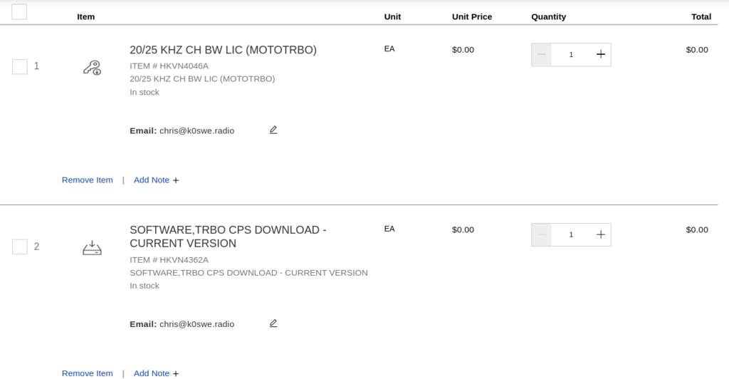 Motorola Solutions shopping cart